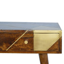 Nimbus 2 Drawers Brass Pattern Console Table by Lavishway | Hallway Console Table-59823