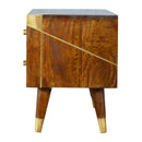 Nimbus 2 Drawers Brass Pattern Media Unit by Lavishway | TV Units Cabinets-59811