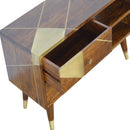 Nimbus 2 Drawers Brass Pattern Media Unit by Lavishway | TV Units Cabinets-59807