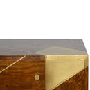 Nimbus 2 Drawers Brass Pattern Media Unit by Lavishway | TV Units Cabinets-59810