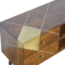 Nimbus 2 Drawers Brass Pattern Media Unit by Lavishway | TV Units Cabinets-59808
