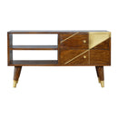Nimbus 2 Drawers Brass Pattern Media Unit by Lavishway | TV Units Cabinets-59806