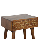 Nimbus Brass Pattern 1 Drawer Bedside Table by Lavishway | Bedside Tables-59913