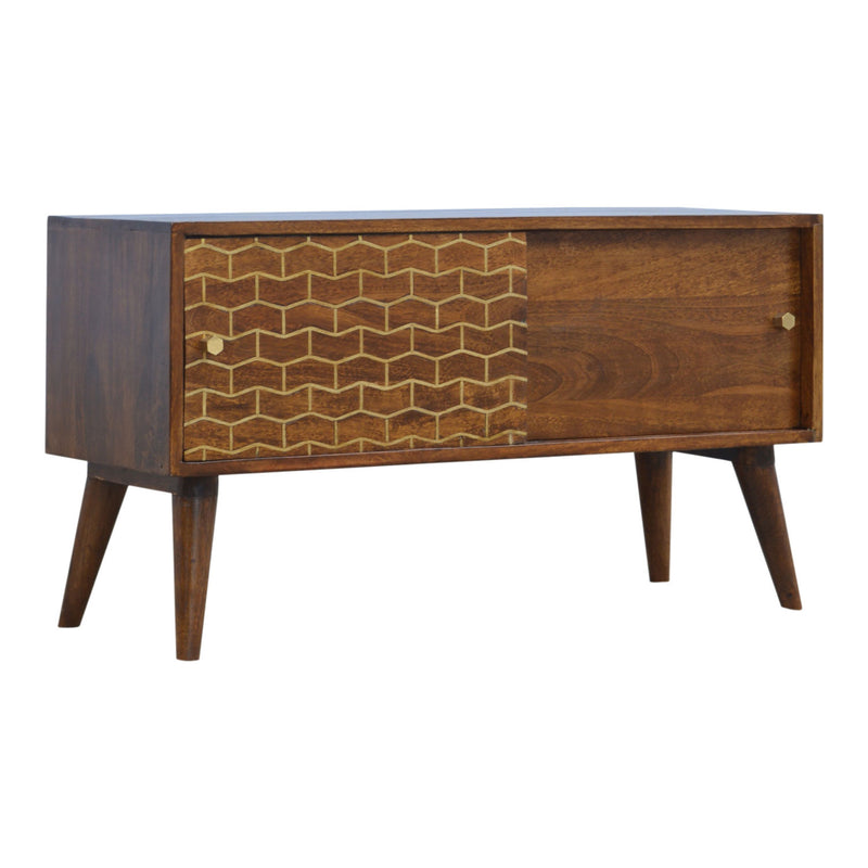 Nimbus Brass Pattern 2 Doors Cabinet by Lavishway | Hallway Cabinets-59860