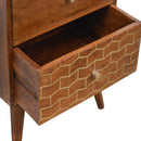 Nimbus Brass Pattern 2 Drawers Bedside Table by Lavishway | Bedside Tables-59888