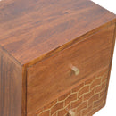 Nimbus Brass Pattern 2 Drawers Bedside Table by Lavishway | Bedside Tables-59886