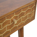 Nimbus Brass Pattern 2 Drawers Console Table by Lavishway | Hallway Console Table-59848