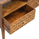 Nimbus Brass Pattern 2 Drawers Media Unit by Lavishway | TV Units Cabinets-59764