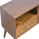 Nimbus Brass Pattern 2 Drawers Media Unit by Lavishway | TV Units Cabinets-59765