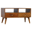 Nimbus Brass Pattern 2 Drawers Media Unit by Lavishway | TV Units Cabinets-59762