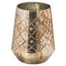 Noel Burnished Etched Glass Candle Holder by Lavishway | Candle Holders-50581