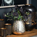 Noel Burnished Etched Glass Candle Holder by Lavishway | Candle Holders-50579