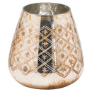 Noel Burnished Etched Glass Candle Holder by Lavishway | Candle Holders-50580