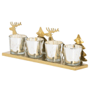 Noel Gold Four Antique Tealight Holder by Lavishway | Ornaments & Decoration-50692