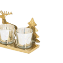 Noel Gold Antique Two Tealight Holder by Lavishway | Ornaments & Decoration-50670