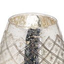 Noel Silver Foil Effect Large Candle Holder by Lavishway | Candle Holders-50553