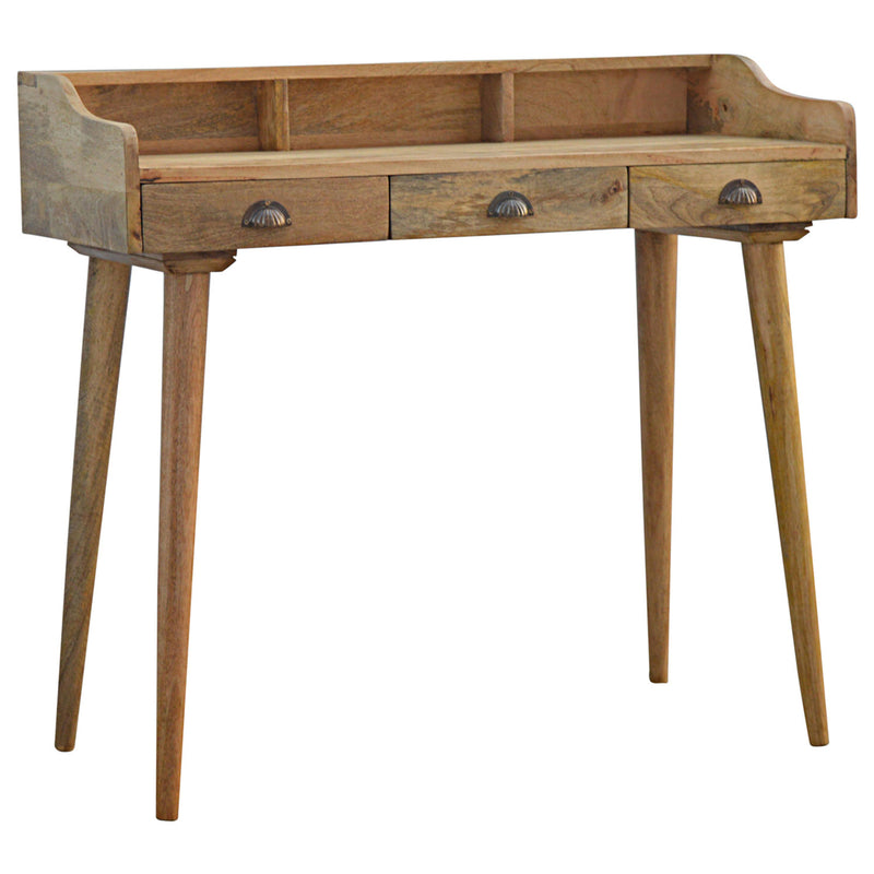 Nordic 3 Drawers Gallery Back Writing Desk by Lavishway | Reclaimed Wood Desks-58120