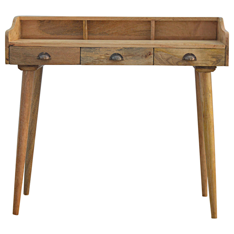 Nordic 3 Drawers Gallery Back Writing Desk by Lavishway | Reclaimed Wood Desks-58121