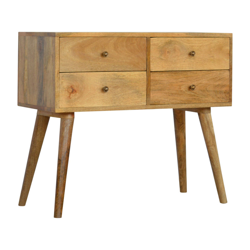 Nordic Oak-Ish Finish 4 Drawers Console Table by Lavishway | Hallway Console Table-58134