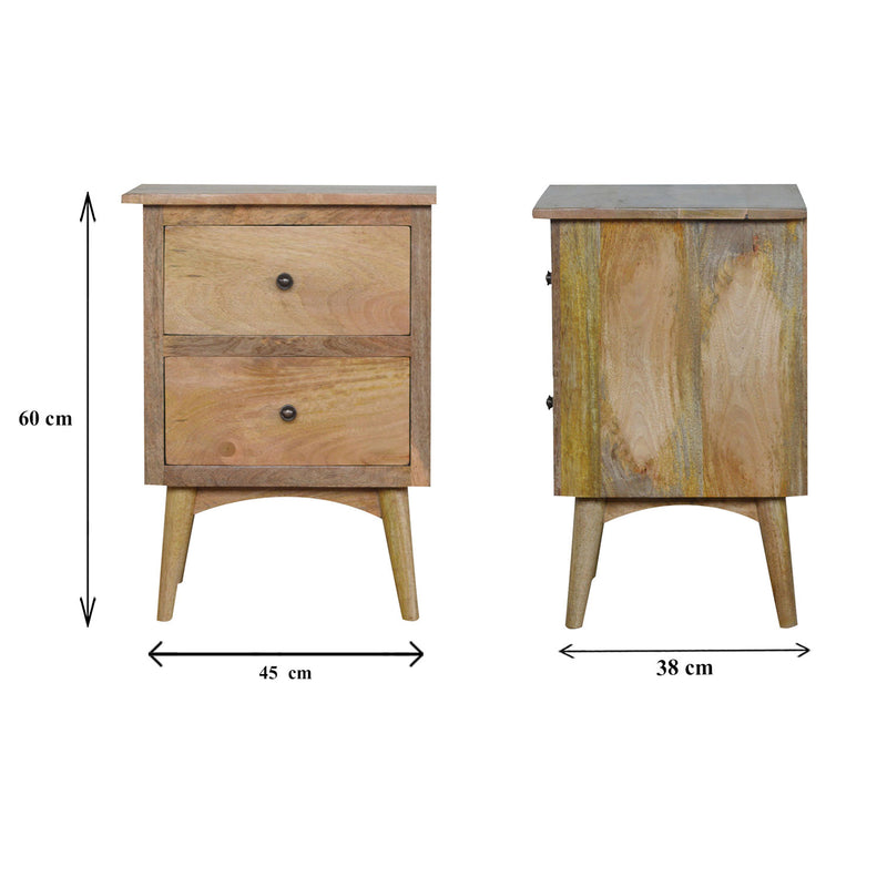 Nordic Solid Wood 2 Drawers Bedside Table by Lavishway | Bedside Tables-58188