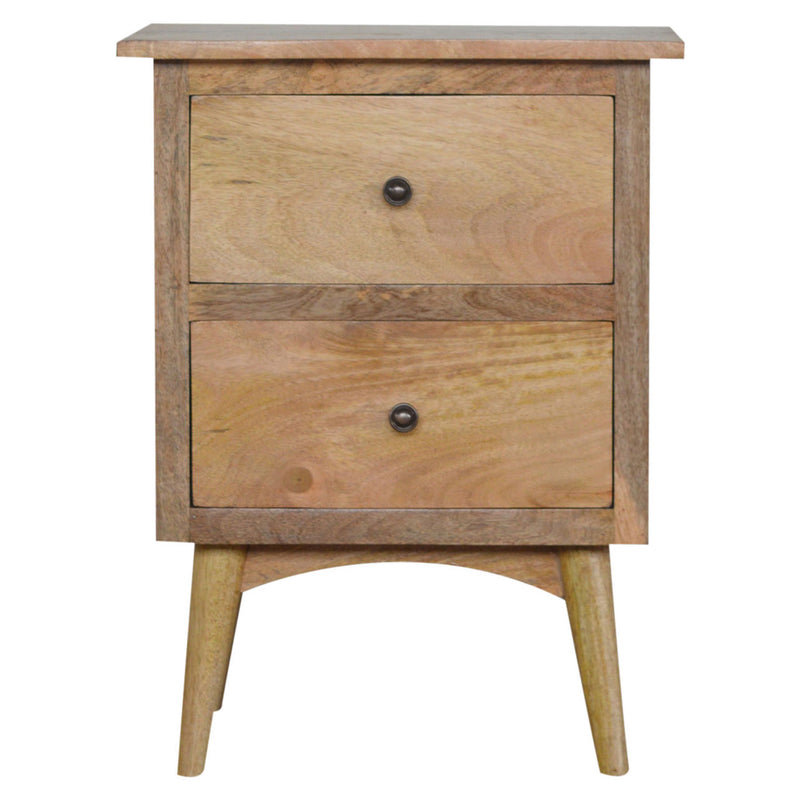 Nordic Solid Wood 2 Drawers Bedside Table by Lavishway | Bedside Tables-58181