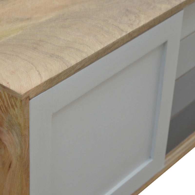 Nordic Solid Sliding Doors 4 Drawers Cabinet by Lavishway | Hallway Cabinets-58210