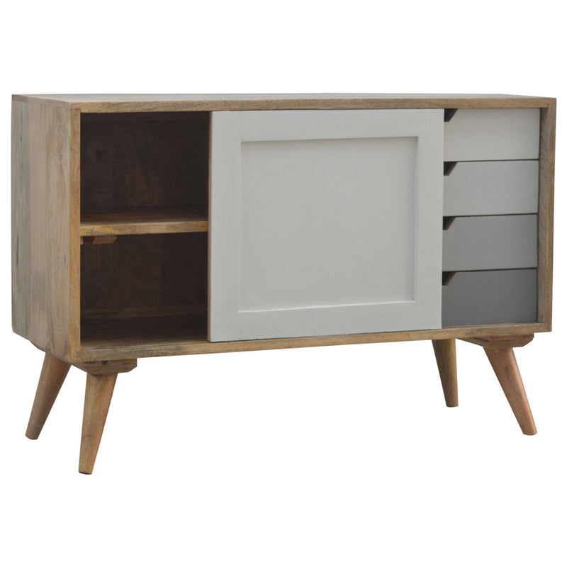 Nordic Solid Sliding Doors 4 Drawers Cabinet by Lavishway | Hallway Cabinets-58207