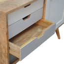 Nordic Solid Sliding Doors 4 Drawers Cabinet by Lavishway | Hallway Cabinets-58212