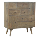 Nordic Oak Finish Multi 9 Chest Of Drawers by Lavishway | Chest Of Drawers-58327