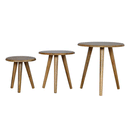 Nordic Oak-Ish Finish Nest of Stools by Lavishway | Nest of Tables-58284