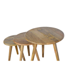 Nordic Oak-Ish Finish Nest of Stools by Lavishway | Nest of Tables-58281