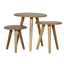 Nordic Oak-Ish Finish Nest of Stools by Lavishway | Nest of Tables-58279