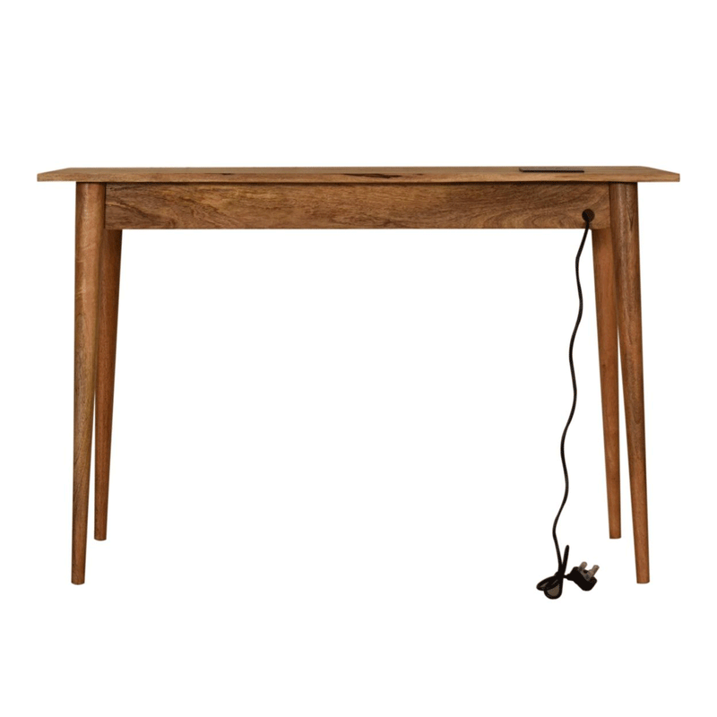 Nordic 2 Drawers & Cable access Writing Desk by Lavishway | Reclaimed Wood Desks-58201
