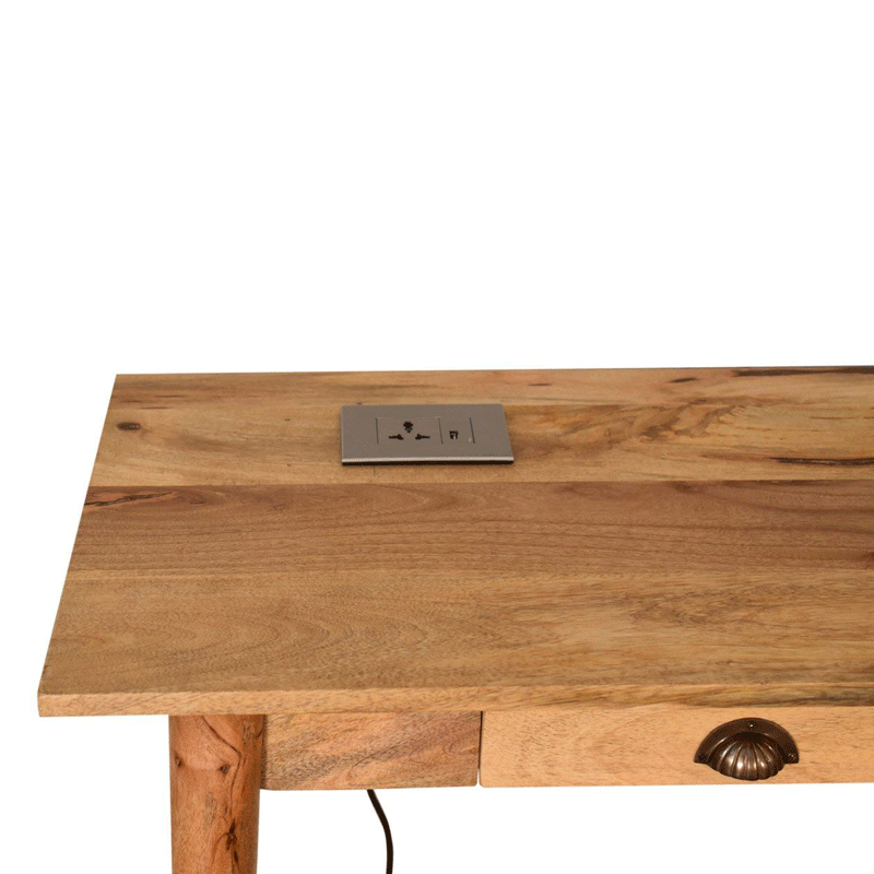 Nordic 2 Drawers & Cable access Writing Desk by Lavishway | Reclaimed Wood Desks-58203