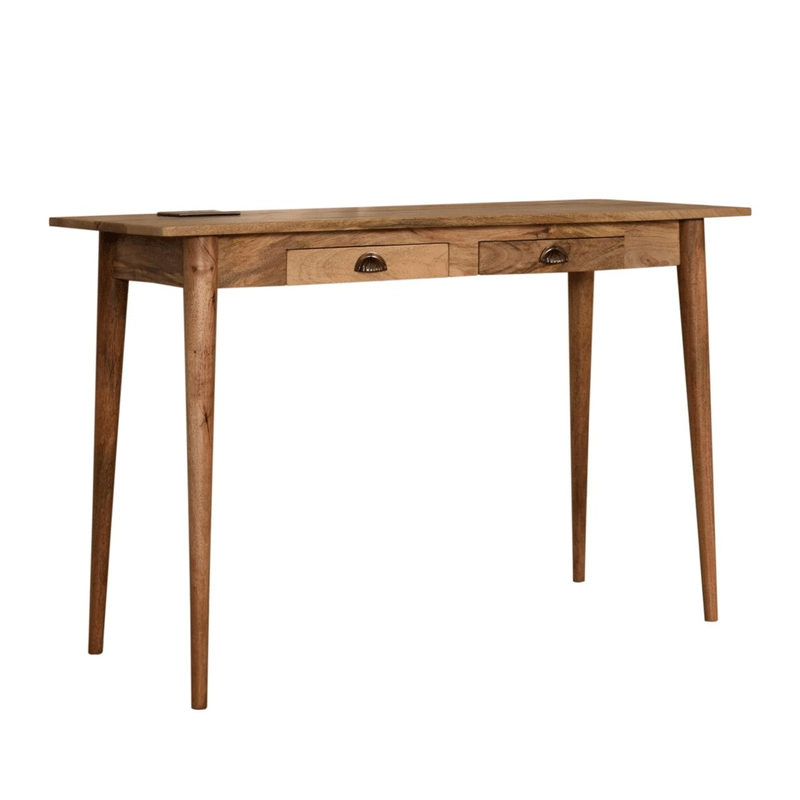 Nordic 2 Drawers & Cable access Writing Desk by Lavishway | Reclaimed Wood Desks-58198