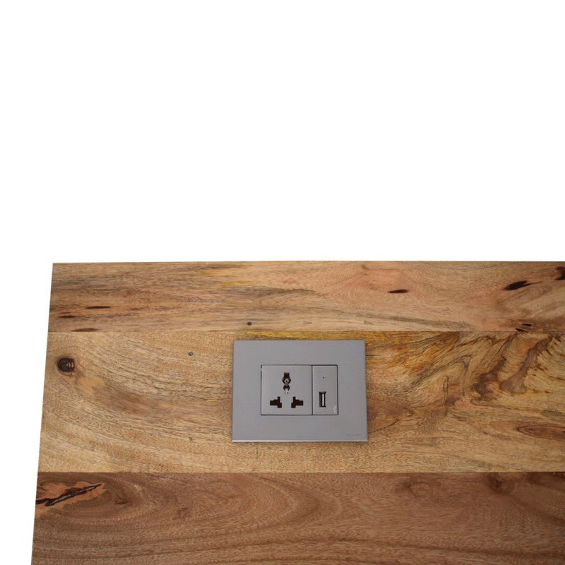 Nordic 2 Drawers & Cable access Writing Desk by Lavishway | Reclaimed Wood Desks-58204