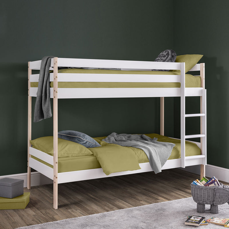 Nova White Pine Two Tone Bunk Bed by Lavishway | Wooden Beds-61355