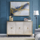 Nova Wood Grain 3 Doors Sideboard & Mirror by Lavishway | Wall Mirrors-24305