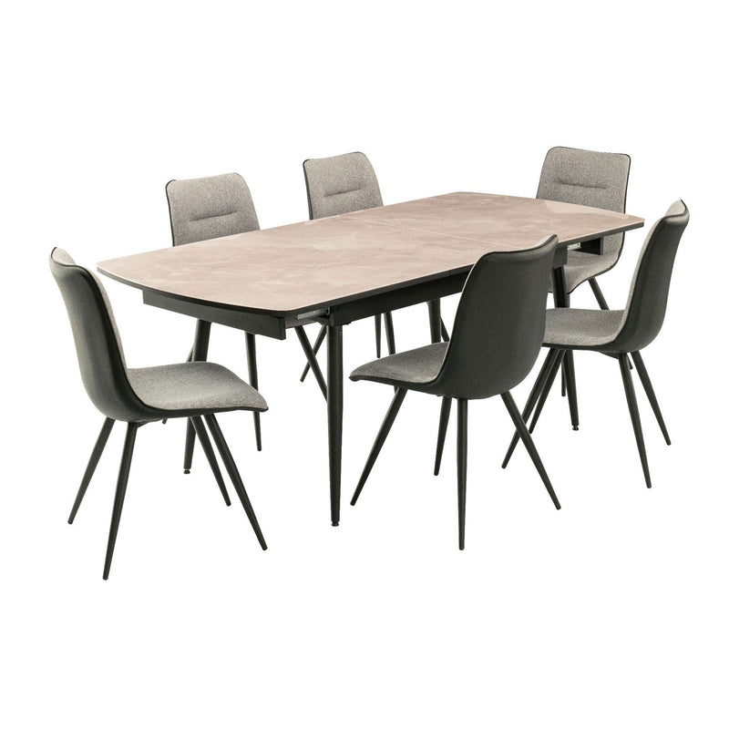 Nuna  6 Chairs Extending Dining Table by Lavishway | Dining Table Set-24235