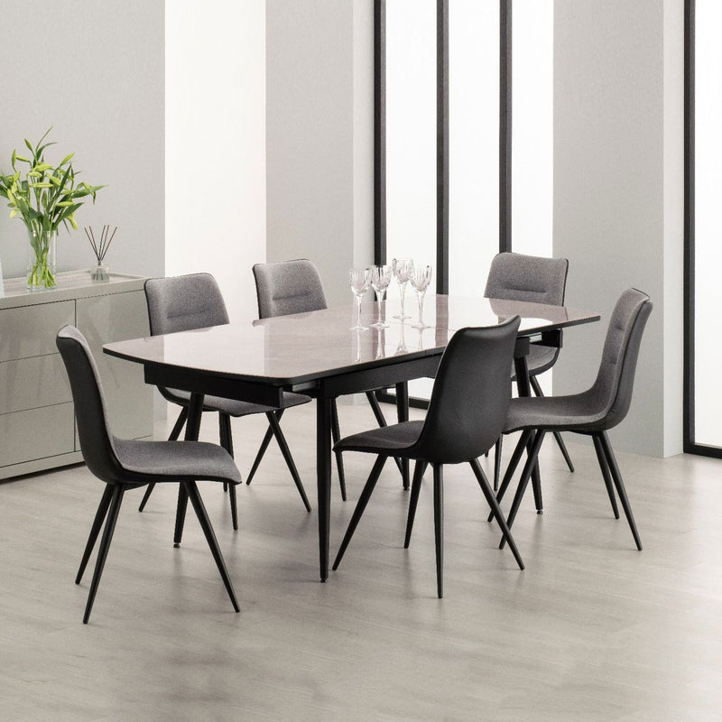 Nuna  6 Chairs Extending Dining Table by Lavishway | Dining Table Set-24234