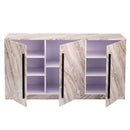 Nuna 3 Doors Marble Effect Large Sideboard by Lavishway | Sideboards-24176