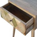 Johansen Oak-ish Inlay Bedside Table by Lavishway | Bedside Tables-58147