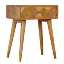 Johansen Oak-ish Inlay Bedside Table by Lavishway | Bedside Tables-58141