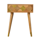 Johansen Oak-ish Inlay Bedside Table by Lavishway | Bedside Tables-58142