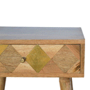 Johansen Oak-ish Inlay Bedside Table by Lavishway | Bedside Tables-58145