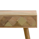 Johansen Gold Brass Inlay Console Table by Lavishway | Hallway Console Table-58133