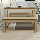 Ohio Oak Finish Bench Dining Set by Lavishway | Dining Table Set-35319