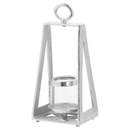 Ohlson Silver Pyramid Aluminum Lantern by Lavishway | Candle Holders-50625