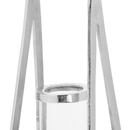 Ohlson Silver Pyramid Aluminum Lantern by Lavishway | Candle Holders-50626
