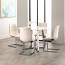 Ollie Comfy Chrome Base Dining Chair Set of 2 by Lavishway | Dining Chairs-24505